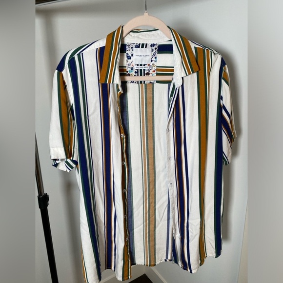 Denim & Flower by Ricky Singh Striped Button-Up Shirt (Size M) - Picture 5 of 7